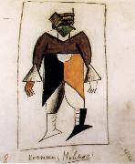 Kasimir Malevich Clothes design for Subdue sun Opera oil on canvas
